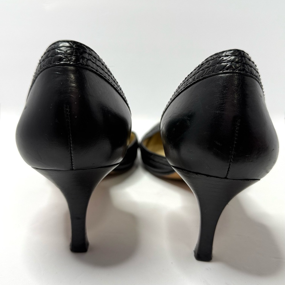 Ann Taylor Black Leather D’Orsay Pump Kitten Heel Size 8 - Picture 5 of 8